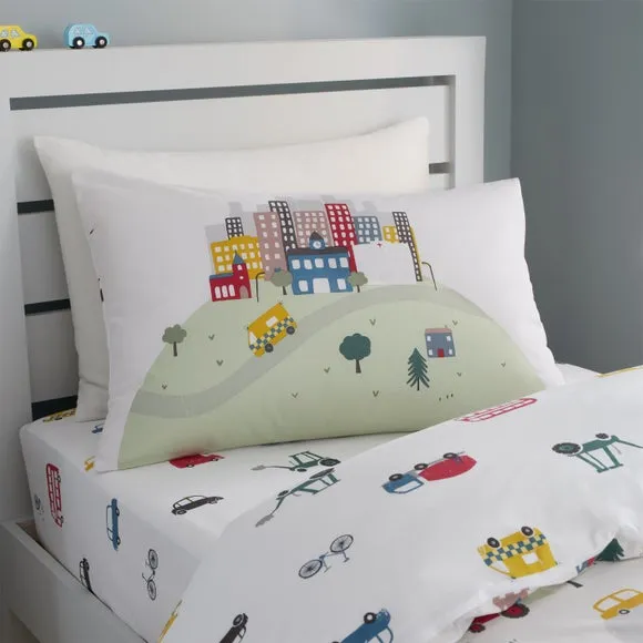 Transport Print Duvet Cover & Pillowcase Set - Multicolor, Cotton alternate view