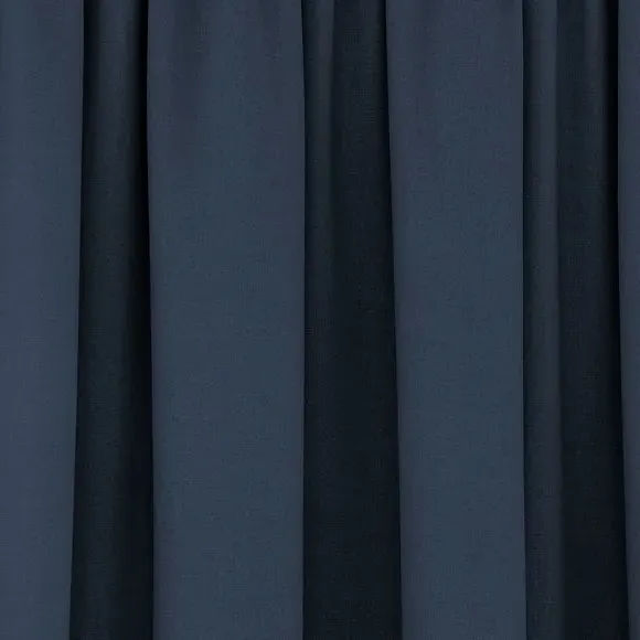 Tyla Blackout Pencil Pleat Curtains - Navy, Polycotton alternate view