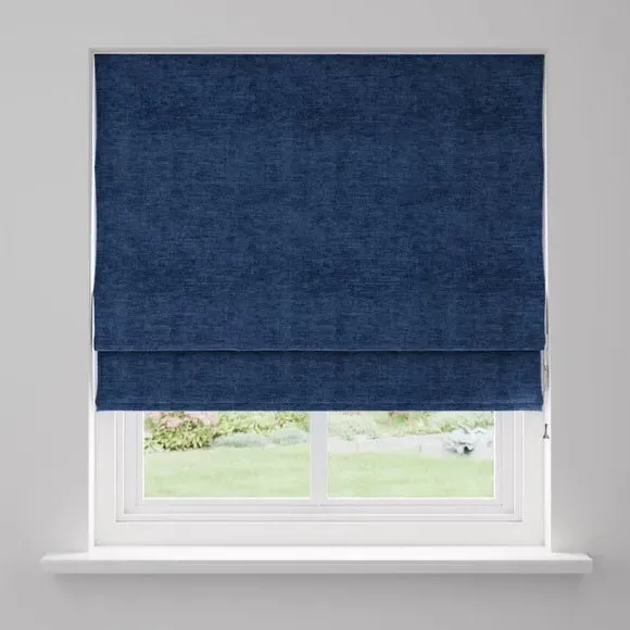 Genoa Blackout Roman Blind - Indigo Blue, Chenille alternate view