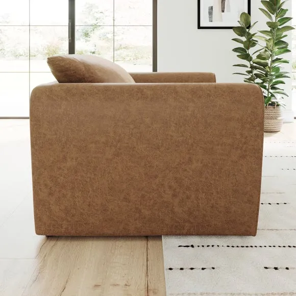 Blake Arizona Snuggle Chair - Tan, Faux Leather alternate view