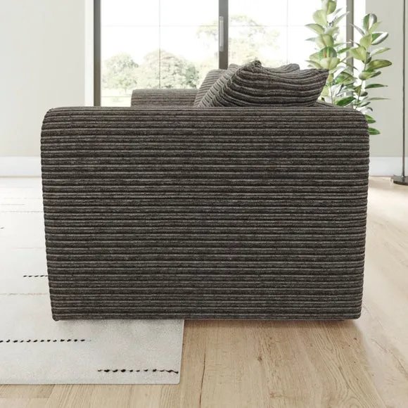 Blake 3 Seater Sofa with Roll Top Arms - Grey, Jumbo Cord alternate view