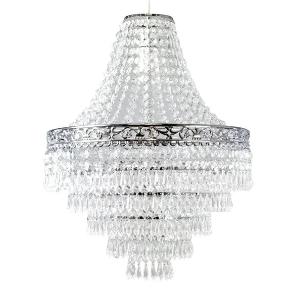 Blenheim Jewel Easy Fit Chandelier Pendant Shade - Silver alternate view