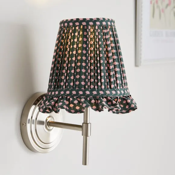 Block Floral Easy Fit Ruffle Lamp Shade - Green product