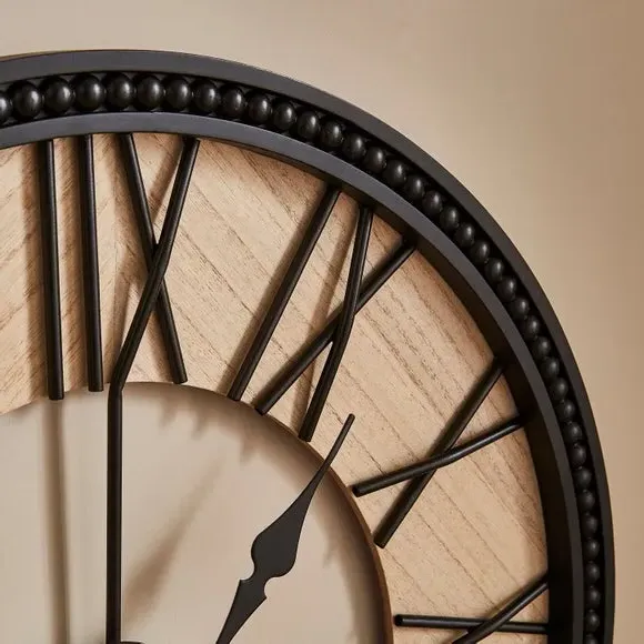 Skeleton Wall Clock with Silent Movement - Black alternate view
