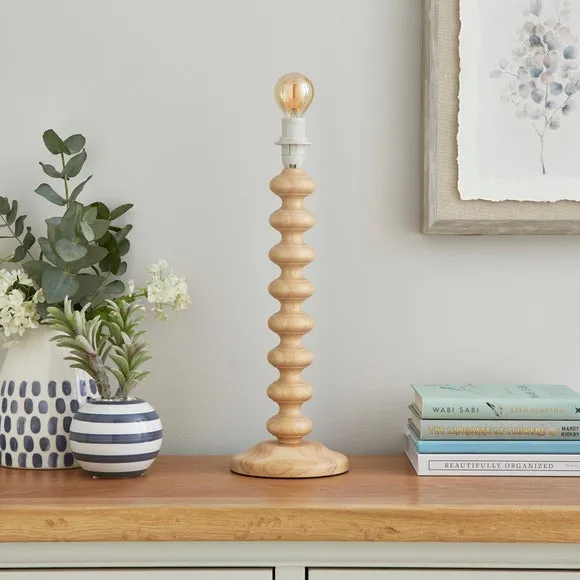 Table Lamp Base with Paint Feature - Natural Wood alternate view