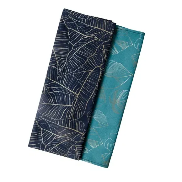 Botanicals Set of 2 Tea Towels - Teal Green, Cotton alternate view