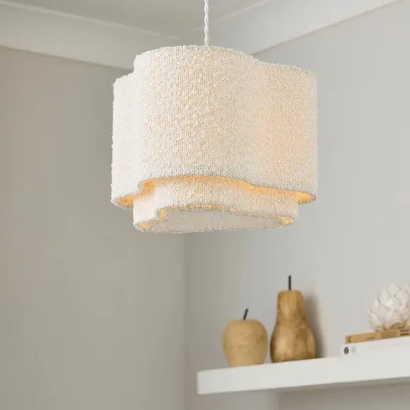 Boucle Puddle Easy Fit Lamp Shade - Cream, Polyester product