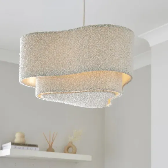 Boucle Puddle Two-Tier Lamp Shade - Cream product