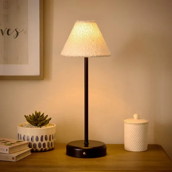 Boucle Tapered Lamp Shade - White alternate view