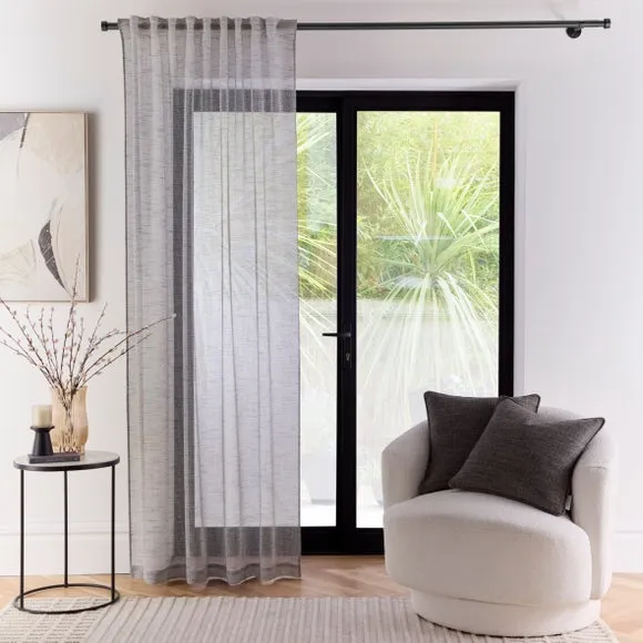 Boucle Voile Panel with Multiway Header - Grey alternate view