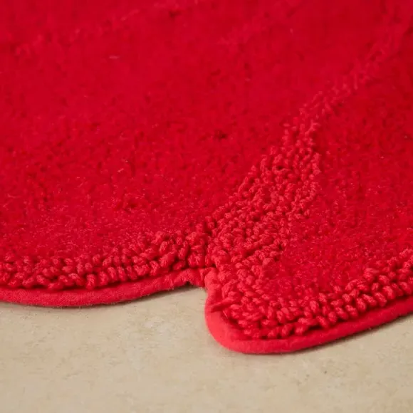 Bow Bath Mat - Red, Cotton alternate view