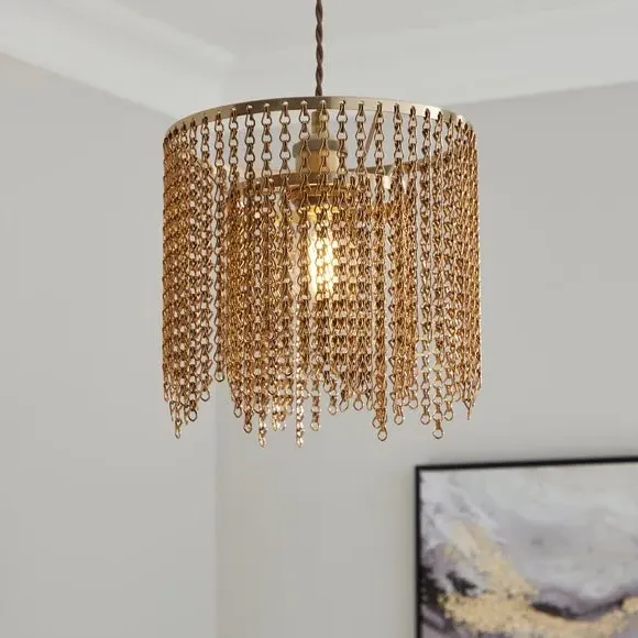 Bree Chain Tiered Pendant Shade - Warm Brass, Metal product