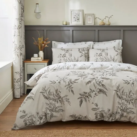 Bridget Etched Floral Oxford Pillowcase - Natural Beige, Cotton alternate view