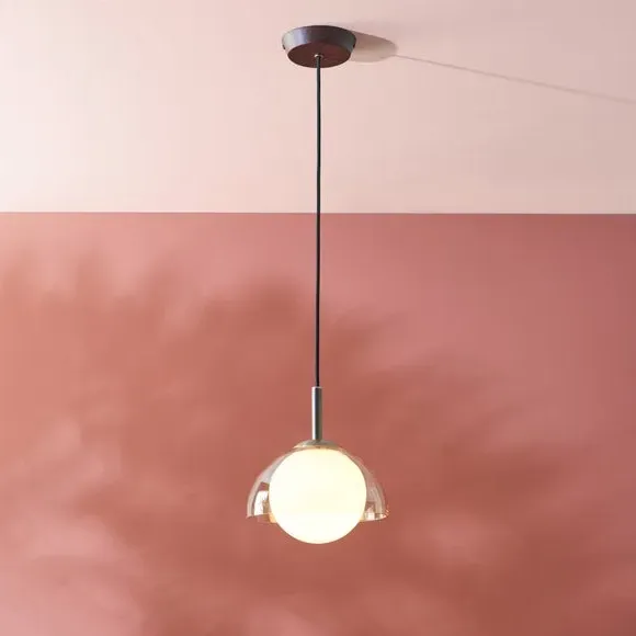 Brigitte Adjustable Pendant Light - Dark Wood, Metal & Glass product