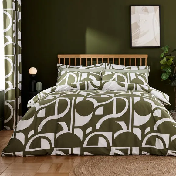 Brixton Duvet Cover & Pillowcase Set - Olive, Polycotton product