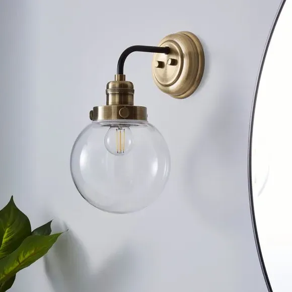 Broden Bathroom Wall Light - Antique Brass alternate view