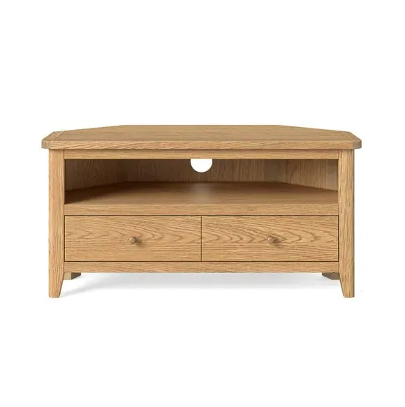 Bromley II Corner TV Unit for TVs up to 44" - Oak, Solid Wood alternate view