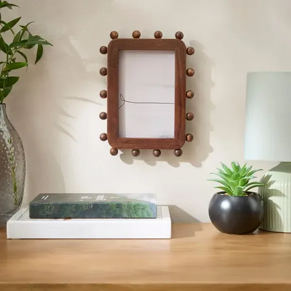 Brooke Bobble Photo Frame - Dark Brown, Wood product