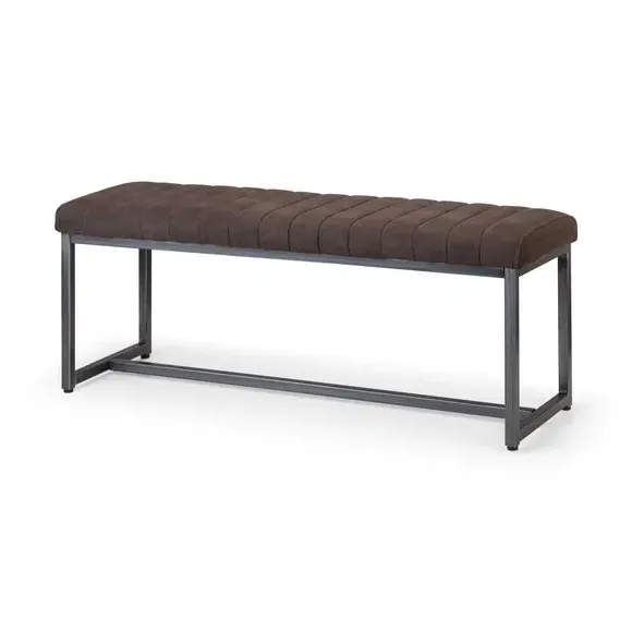 Dining Bench with Trapeze Legs - Grey, Oak alternate view