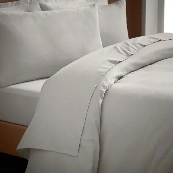 Brushed Cotton Duvet Cover & Pillowcase Set - Silver alternate view