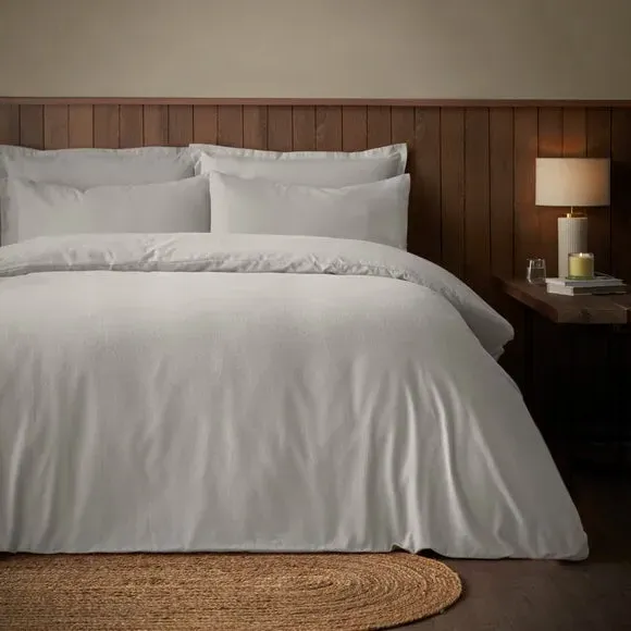 Brushed Cotton Duvet Cover & Pillowcase Set - Silver product