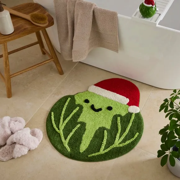 Brussels Sprout Bath Mat - Multicolor, Cotton product