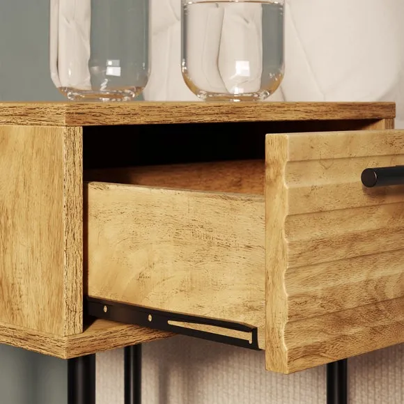 Bryant 1 Drawer Bedside Table - Brown, Mango Wood Effect alternate view
