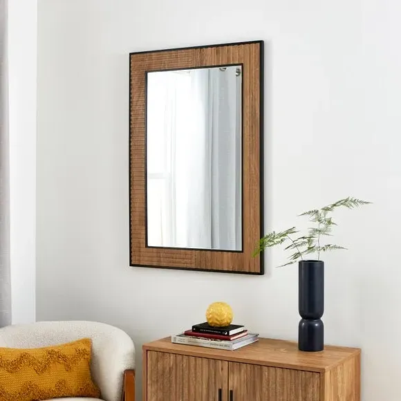 Rectangle Wall Mirror with Black Trim - Brown alternate view