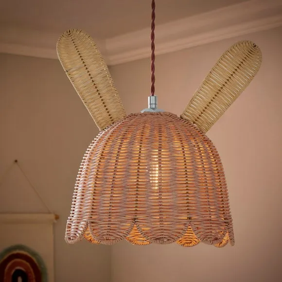 Bunny Pendant Shade Easy Fit - Apricot, Rattan alternate view