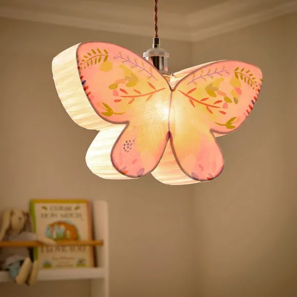 Butterfly Easy Fit Pendant Shade - Pink, Paper alternate view