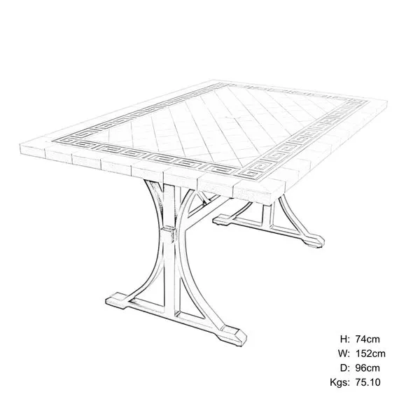 Rectangular Dining Table - Grey, Ceramic by Dunelm, image 5