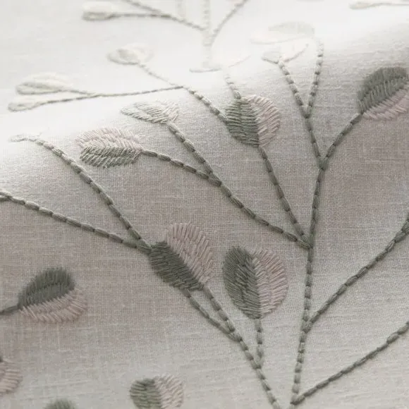 Made to Measure Curtains with Leaf Pattern - Sage alternate view