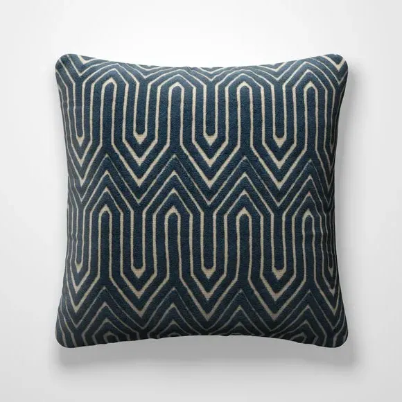 Cushion Cover with Piped Edge - Navy, Velvet alternate view