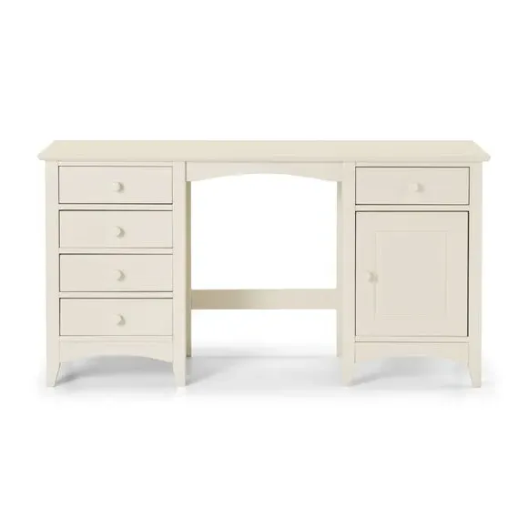 5-Drawer Dressing Table with Cupboard - White alternate view