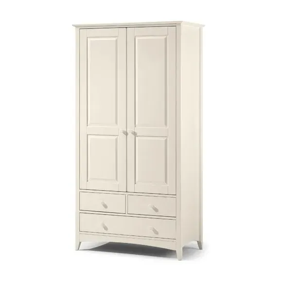 Double Wardrobe with 3 Drawers - Stone, MDF alternate view