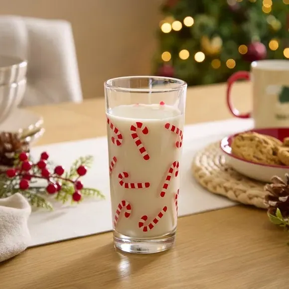 Candy Cane Decal Highball Glass - Clear product