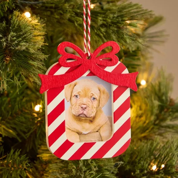 Candy Stripe Photo Frame Hanging Decoration - Multicolor, Wood product