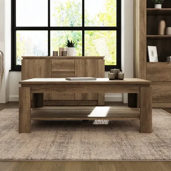Coffee Table with Shelf - Natural, Oak alternate view