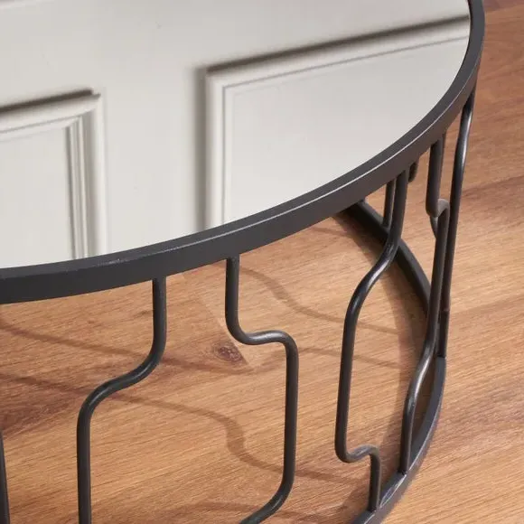Coffee Table Art Deco Style - Grey, Metal alternate view