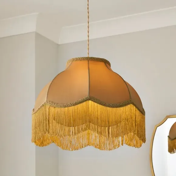 Carmona Fringed Lamp Shade - Amber Gold, Polyester product