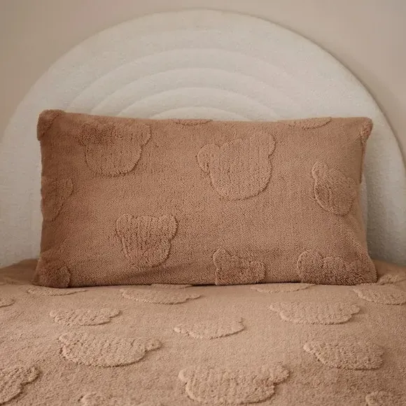 Carved Teddy Fleece Duvet Cover & Pillowcase Set - Brown alternate view