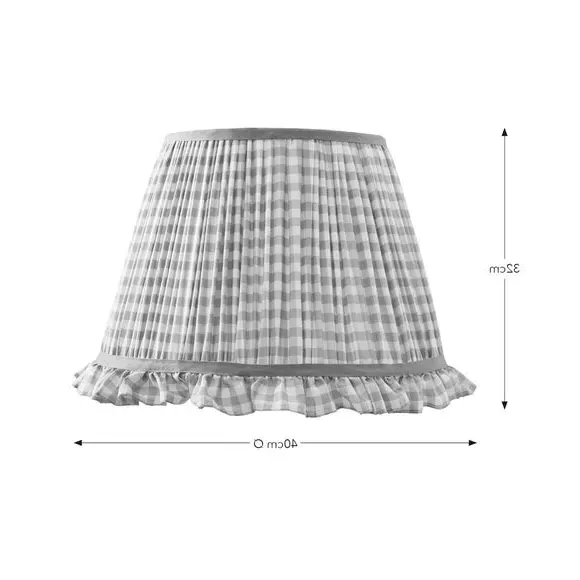 Carys Frilled Lamp Shade with Gingham - Lilac, Polyester by Dunelm, image 5
