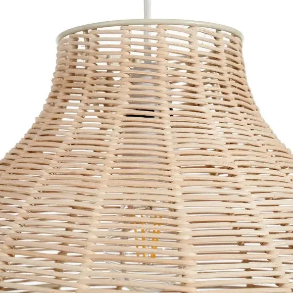 Caswell Cloche Easy Fit Pendant Shade - Natural, Rattan alternate view