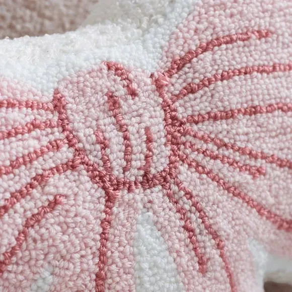 3D Bow Cushion with Boucle Front - Pink alternate view