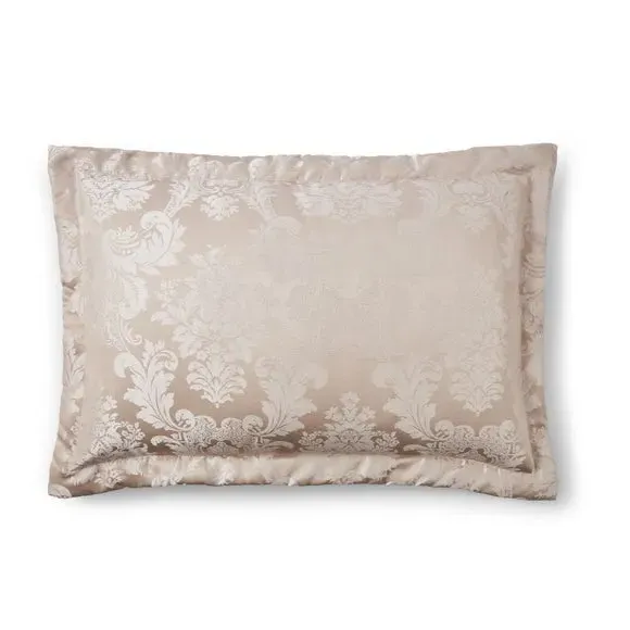 Damask Jacquard Quilted Pillow Sham Pair - Gold, Polyester alternate view