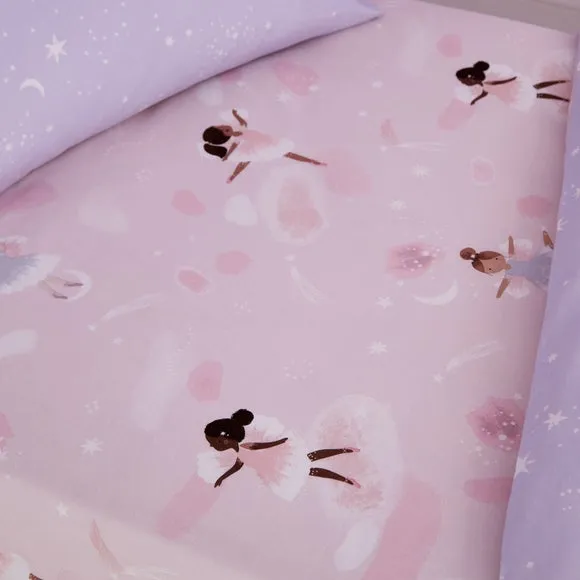 Dancing Fairies Fitted Sheet - Pink, Polycotton alternate view