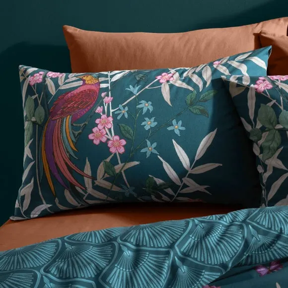 Reversible Duvet Cover Set - Green, Polycotton alternate view