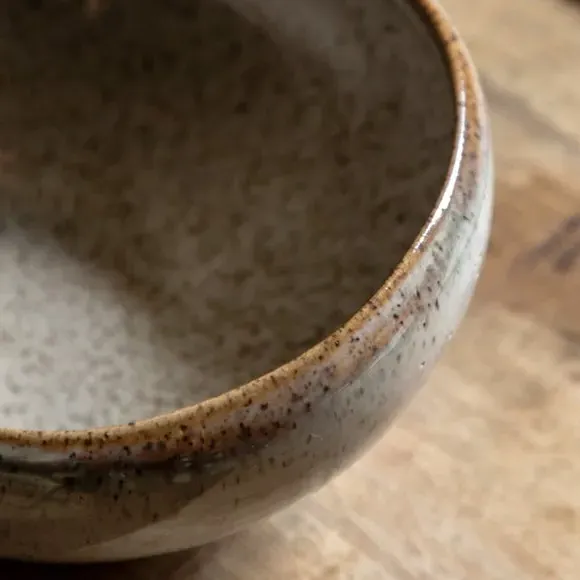 Pack of 4 Speckle Glaze Oatmeal Bowls - White, Ceramic alternate view