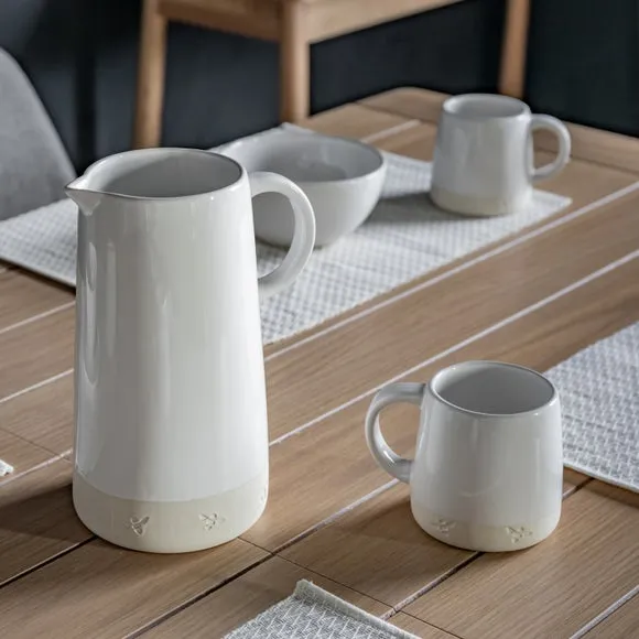 Set of 4 Bee Mugs - White alternate view
