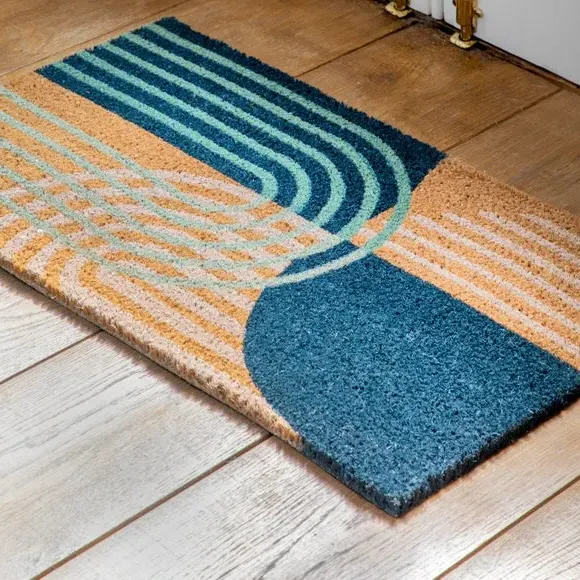 Abstract Arch Doormat - Blue, Coir alternate view